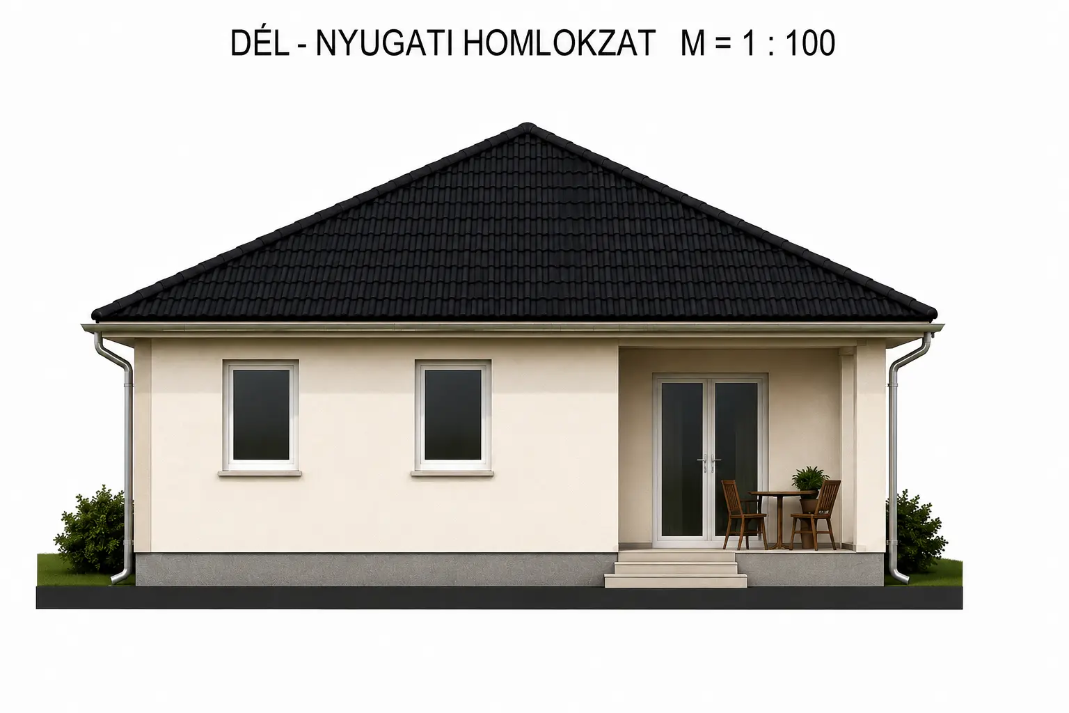 Új építésű családi ház hátsó kertkapcsolatos nézete Iváncsán