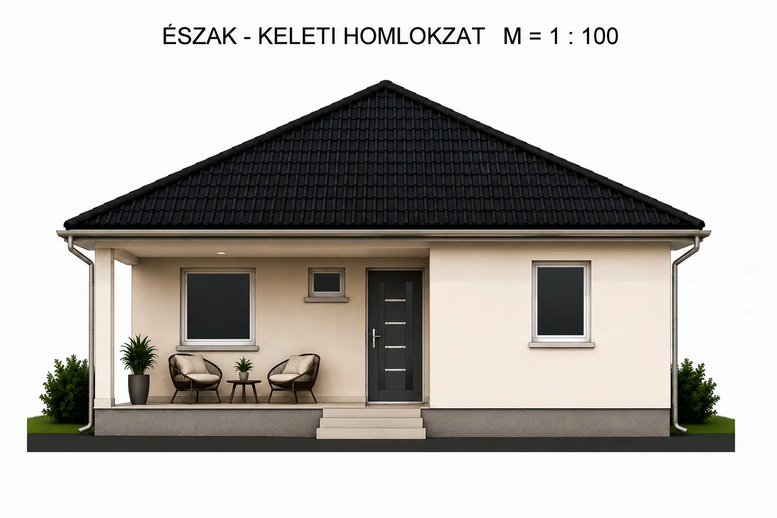 Új építésű családi ház szemből Iváncsán, modern homlokzattal